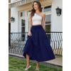 image:imageArolina Womens Summer Maxi Skirt Casual Smocked High Waist Long Skirts Flowy Boho Skirt with Pockets for Beach VacationNavy Blue