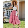 image:imageArolina Womens Summer Maxi Skirt Casual Smocked High Waist Long Skirts Flowy Boho Skirt with Pockets for Beach VacationPink