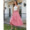 image:imageArolina Womens Summer Maxi Skirt Casual Smocked High Waist Long Skirts Flowy Boho Skirt with Pockets for Beach VacationPink