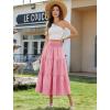 image:imageArolina Womens Summer Maxi Skirt Casual Smocked High Waist Long Skirts Flowy Boho Skirt with Pockets for Beach VacationPink