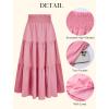 image:imageArolina Womens Summer Maxi Skirt Casual Smocked High Waist Long Skirts Flowy Boho Skirt with Pockets for Beach VacationPink