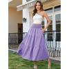 image:imageArolina Womens Summer Maxi Skirt Casual Smocked High Waist Long Skirts Flowy Boho Skirt with Pockets for Beach VacationPurple