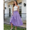image:imageArolina Womens Summer Maxi Skirt Casual Smocked High Waist Long Skirts Flowy Boho Skirt with Pockets for Beach VacationPurple