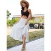 image:imageArolina Womens Summer Maxi Skirt Casual Smocked High Waist Long Skirts Flowy Boho Skirt with Pockets for Beach VacationWhite