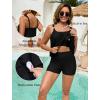 image:imageArolina Womens Two Piece Swimsuit Ruffle High Waisted Tankinis Flowy Bathing Suit Modest Swimwear with Pockets S26WBlack