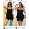 image:imageArolina Womens Two Piece Swimsuit Ruffle High Waisted Tankinis Flowy Bathing Suit Modest Swimwear with Pockets S26WBlack