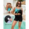 image:imageArolina Womens Two Piece Swimsuit Ruffle High Waisted Tankinis Flowy Bathing Suit Modest Swimwear with Pockets S26WBlue Floral