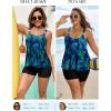 image:imageArolina Womens Two Piece Swimsuit Ruffle High Waisted Tankinis Flowy Bathing Suit Modest Swimwear with Pockets S26WBlue Green Leaves