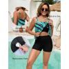image:imageArolina Womens Two Piece Swimsuit Ruffle High Waisted Tankinis Flowy Bathing Suit Modest Swimwear with Pockets S26WBlue Ripples