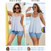 image:imageArolina Womens Two Piece Swimsuit Ruffle High Waisted Tankinis Flowy Bathing Suit Modest Swimwear with Pockets S26WBlue Striped