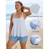 image:imageArolina Womens Two Piece Swimsuit Ruffle High Waisted Tankinis Flowy Bathing Suit Modest Swimwear with Pockets S26WBlue Striped