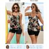 image:imageArolina Womens Two Piece Swimsuit Ruffle High Waisted Tankinis Flowy Bathing Suit Modest Swimwear with Pockets S26WPink Green Floral