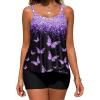 image:imageArolina Womens Two Piece Swimsuit Ruffle High Waisted Tankinis Flowy Bathing Suit Modest Swimwear with Pockets S26WPurple Butterfly