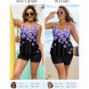 image:imageArolina Womens Two Piece Swimsuit Ruffle High Waisted Tankinis Flowy Bathing Suit Modest Swimwear with Pockets S26WPurple Flower