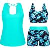 image:imageArolina 3 Piece Swimsuits for Women Tankini Sets Modest Bathing Suits Plus Size Swimsuit Swimwear 2026Blue Flowers