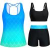 image:imageArolina 3 Piece Swimsuits for Women Tankini Sets Modest Bathing Suits Plus Size Swimsuit Swimwear 2026Blue Green