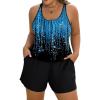image:imageArolina Womens Plus Size Swim Romper One Piece Swimsuits Modest Bathing Suit with Pockets S24WBlue Shooting Star