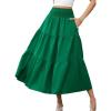 image:imageArolina Womens Summer Maxi Skirt Casual Smocked High Waist Long Skirts Flowy Boho Skirt with Pockets for Beach VacationGreen