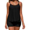 image:imageArolina Womens Two Piece Swimsuit Ruffle High Waisted Tankinis Flowy Bathing Suit Modest Swimwear with Pockets S26WBlack