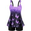 image:imageArolina Womens Two Piece Swimsuit Ruffle High Waisted Tankinis Flowy Bathing Suit Modest Swimwear with Pockets S26WPurple Butterfly