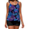 image:imageArolina Womens Two Piece Swimsuit Ruffle High Waisted Tankinis Flowy Bathing Suit Modest Swimwear with Pockets S26WPurple Pineapple