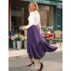 image:imageArolina Women Long Skirts High Waist Skirts Renaissance Maxi Skirts Summer Casual Elegant A Line Flowy Skirts with PocketsGray Purple