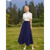 image:imageArolina Women Long Skirts High Waist Skirts Renaissance Maxi Skirts Summer Casual Elegant A Line Flowy Skirts with PocketsNavy Blue
