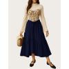image:imageArolina Women Long Skirts High Waist Skirts Renaissance Maxi Skirts Summer Casual Elegant A Line Flowy Skirts with PocketsNavy Blue