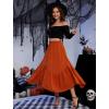 image:imageArolina Women Long Skirts High Waist Skirts Renaissance Maxi Skirts Summer Casual Elegant A Line Flowy Skirts with PocketsOrange