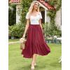 image:imageArolina Women Long Skirts High Waist Skirts Renaissance Maxi Skirts Summer Casual Elegant A Line Flowy Skirts with PocketsRed