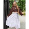 image:imageArolina Women Long Skirts High Waist Skirts Renaissance Maxi Skirts Summer Casual Elegant A Line Flowy Skirts with PocketsWhite