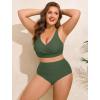 image:imageArolina Womens High Waisted Bikini Bottoms Swim Bottom Ruched Full Coverage Retro Bathing Suit BottomsArmy Green
