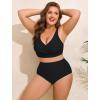 image:imageArolina Womens High Waisted Bikini Bottoms Swim Bottom Ruched Full Coverage Retro Bathing Suit BottomsBlack
