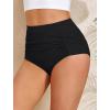 image:imageArolina Womens High Waisted Bikini Bottoms Swim Bottom Ruched Full Coverage Retro Bathing Suit BottomsBlack