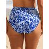 image:imageArolina Womens High Waisted Bikini Bottoms Swim Bottom Ruched Full Coverage Retro Bathing Suit BottomsBlue and White Porcelain