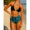 image:imageArolina Womens High Waisted Bikini Bottoms Swim Bottom Ruched Full Coverage Retro Bathing Suit BottomsGreen Leaves