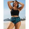image:imageArolina Womens High Waisted Bikini Bottoms Swim Bottom Ruched Full Coverage Retro Bathing Suit BottomsGreen Leaves