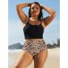 image:imageArolina Womens High Waisted Bikini Bottoms Swim Bottom Ruched Full Coverage Retro Bathing Suit BottomsLeopard