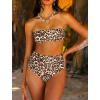 image:imageArolina Womens High Waisted Bikini Bottoms Swim Bottom Ruched Full Coverage Retro Bathing Suit BottomsLeopard