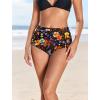 image:imageArolina Womens High Waisted Bikini Bottoms Swim Bottom Ruched Full Coverage Retro Bathing Suit BottomsMidnight Garden