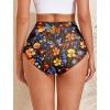 image:imageArolina Womens High Waisted Bikini Bottoms Swim Bottom Ruched Full Coverage Retro Bathing Suit BottomsMidnight Garden