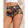 image:imageArolina Womens High Waisted Bikini Bottoms Swim Bottom Ruched Full Coverage Retro Bathing Suit BottomsMidnight Garden