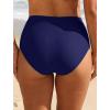 image:imageArolina Womens High Waisted Bikini Bottoms Swim Bottom Ruched Full Coverage Retro Bathing Suit BottomsNavy