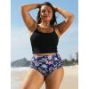 image:imageArolina Womens High Waisted Bikini Bottoms Swim Bottom Ruched Full Coverage Retro Bathing Suit BottomsPaisley