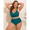 image:imageArolina Womens High Waisted Bikini Bottoms Swim Bottom Ruched Full Coverage Retro Bathing Suit BottomsPeacock Blue