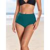 image:imageArolina Womens High Waisted Bikini Bottoms Swim Bottom Ruched Full Coverage Retro Bathing Suit BottomsPeacock Blue