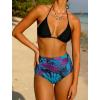 image:imageArolina Womens High Waisted Bikini Bottoms Swim Bottom Ruched Full Coverage Retro Bathing Suit BottomsPurple Pineapple