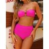 image:imageArolina Womens High Waisted Bikini Bottoms Swim Bottom Ruched Full Coverage Retro Bathing Suit BottomsRose Red