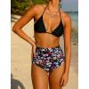 image:imageArolina Womens High Waisted Bikini Bottoms Swim Bottom Ruched Full Coverage Retro Bathing Suit BottomsSmall Floral