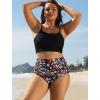 image:imageArolina Womens High Waisted Bikini Bottoms Swim Bottom Ruched Full Coverage Retro Bathing Suit BottomsSmall Floral